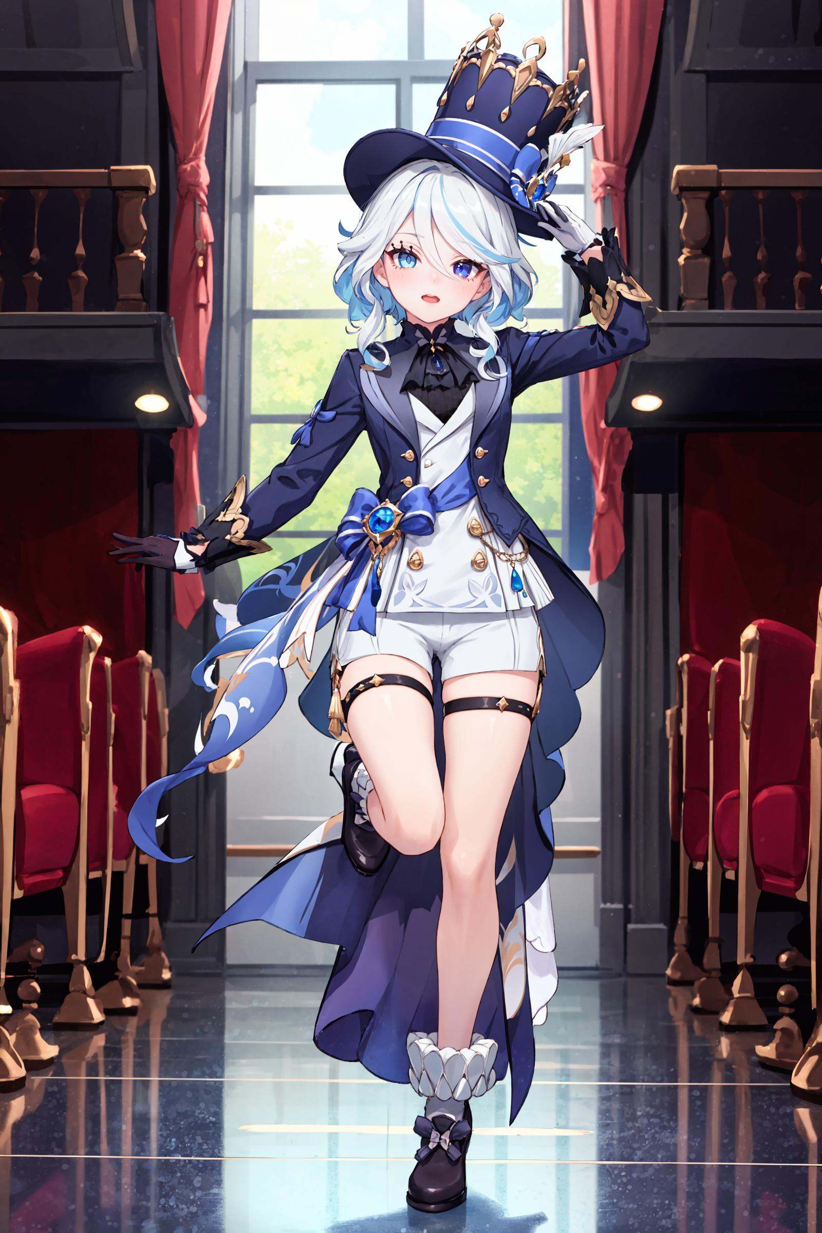 1girl,  furina \(genshin impact\),  heterochromia on Tensor.Art