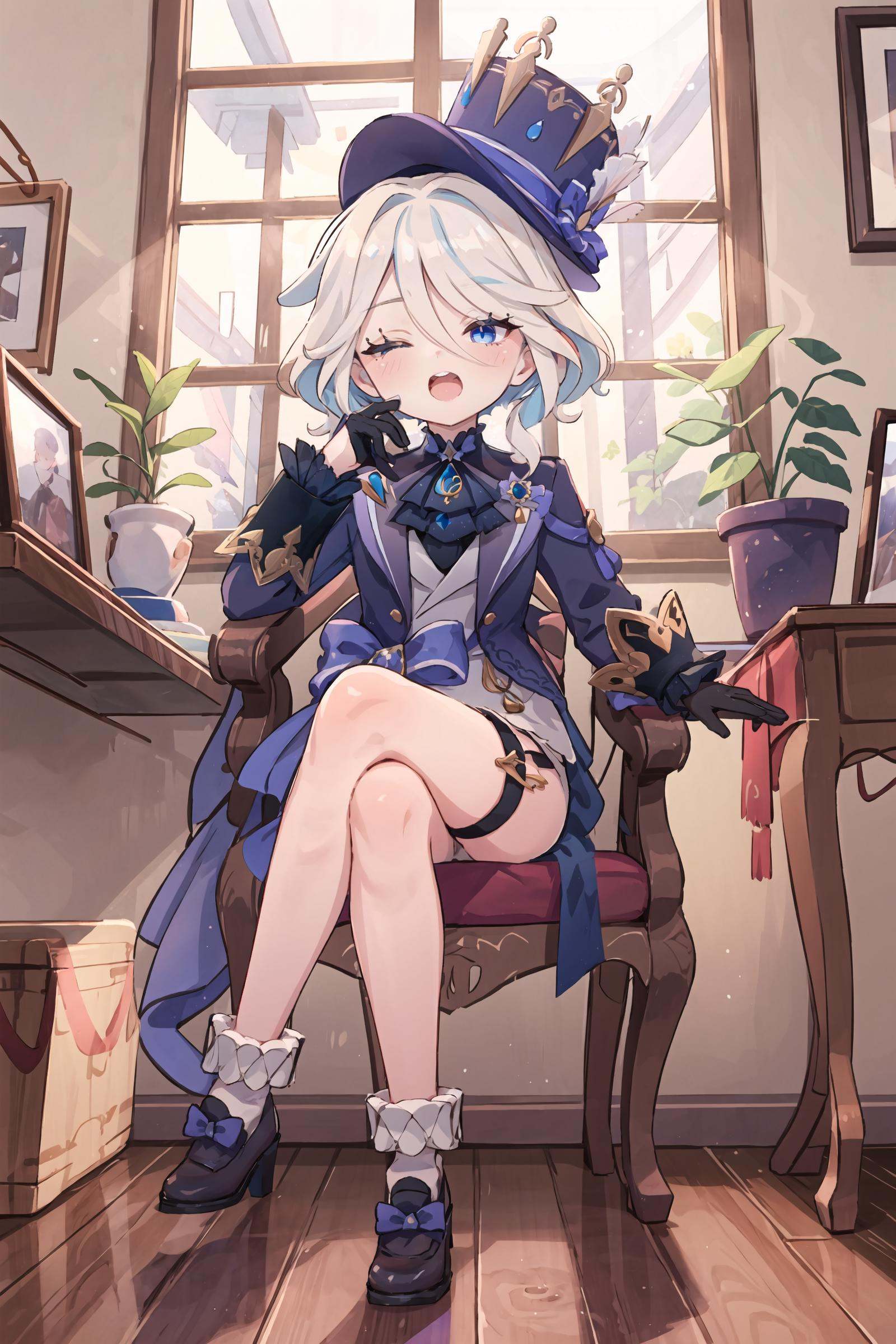 1girl,  furina \(genshin impact\),  heterochromia on Tensor.Art