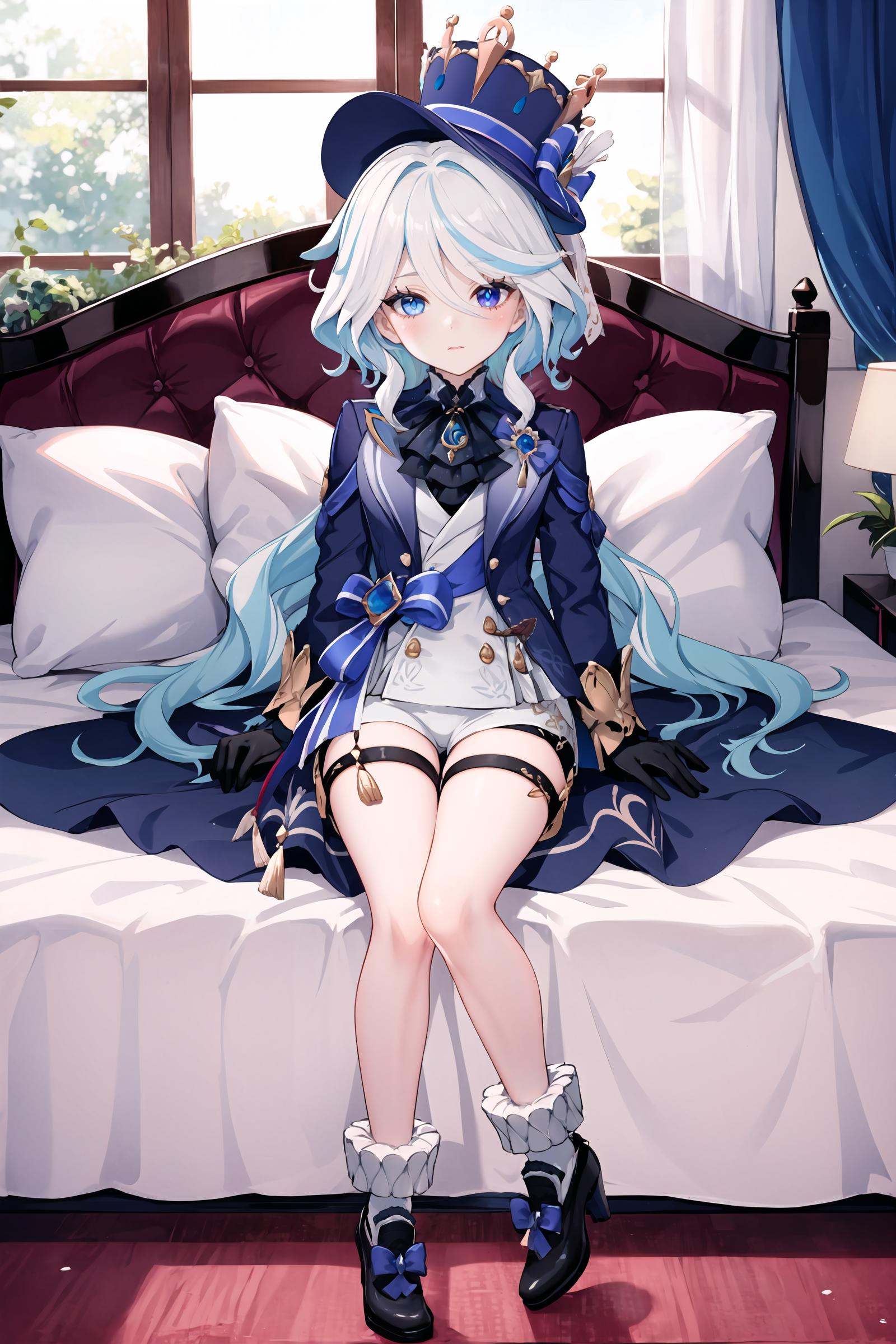 1girl,  furina \(genshin impact\),  heterochromia on Tensor.Art