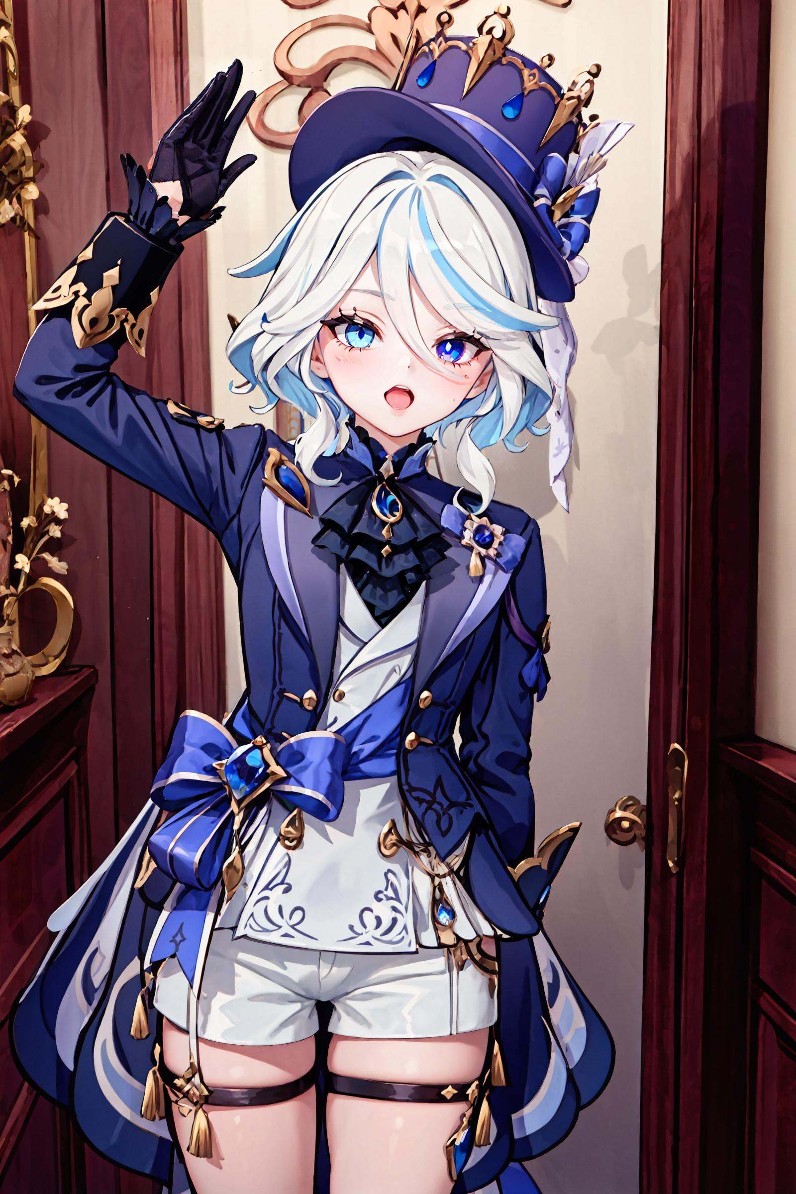 1girl,  furina \(genshin impact\),  heterochromia on Tensor.Art