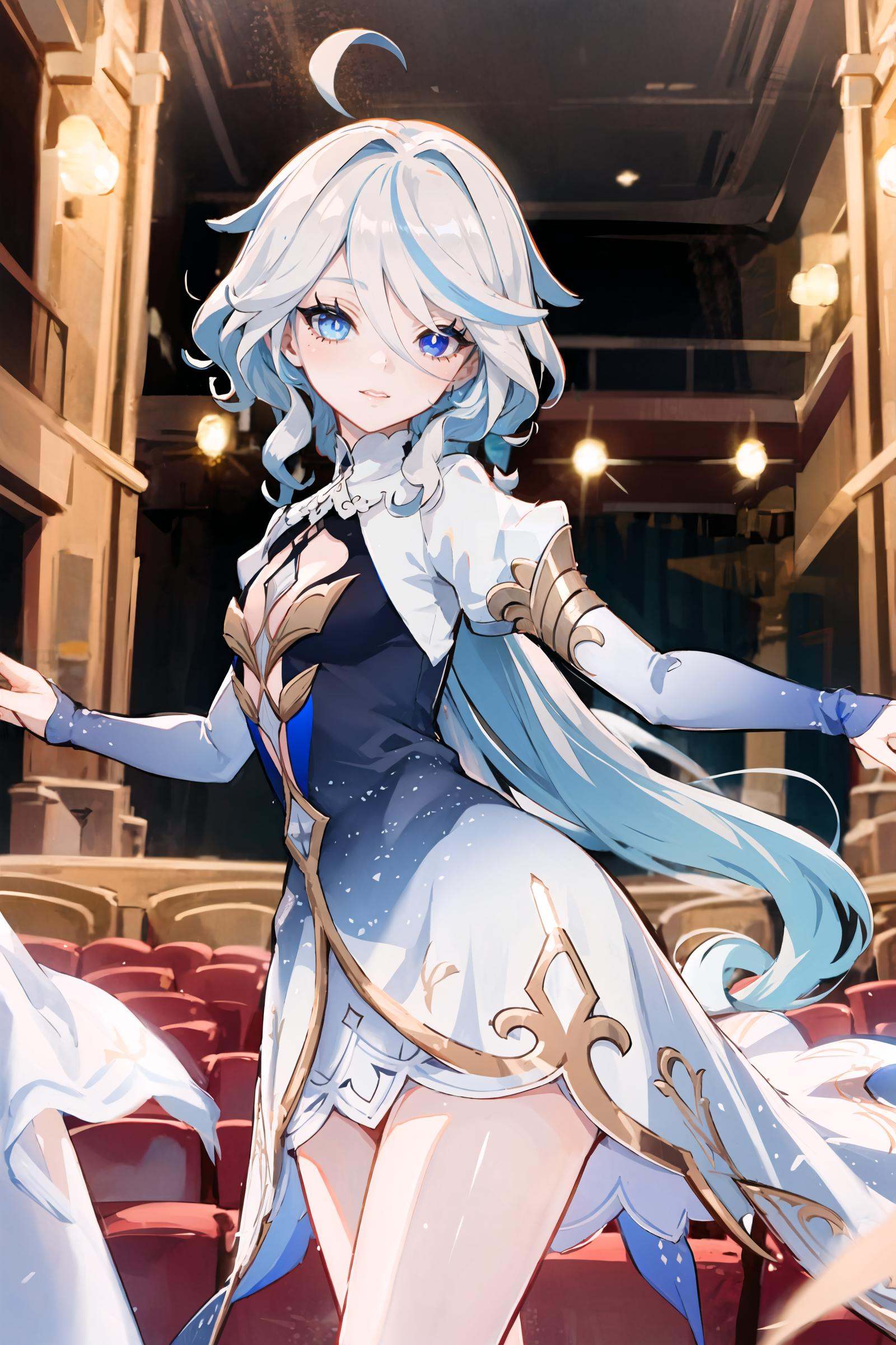1girl,  focalors \(genshin impact\),  heterochromia on Tensor.Art