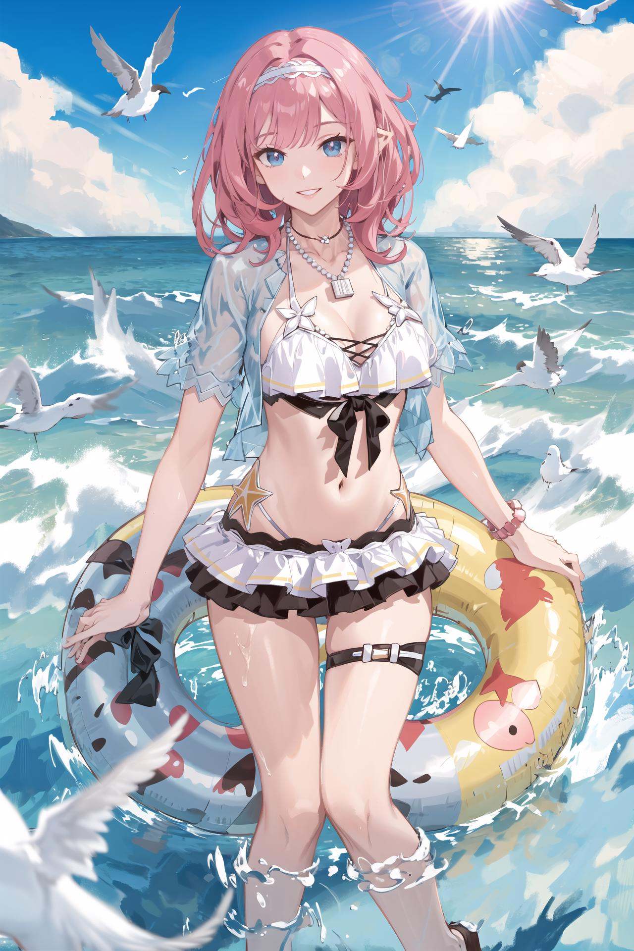 1girlelysia-swimsuit,  hairband ,  parted lips on Tensor.Art