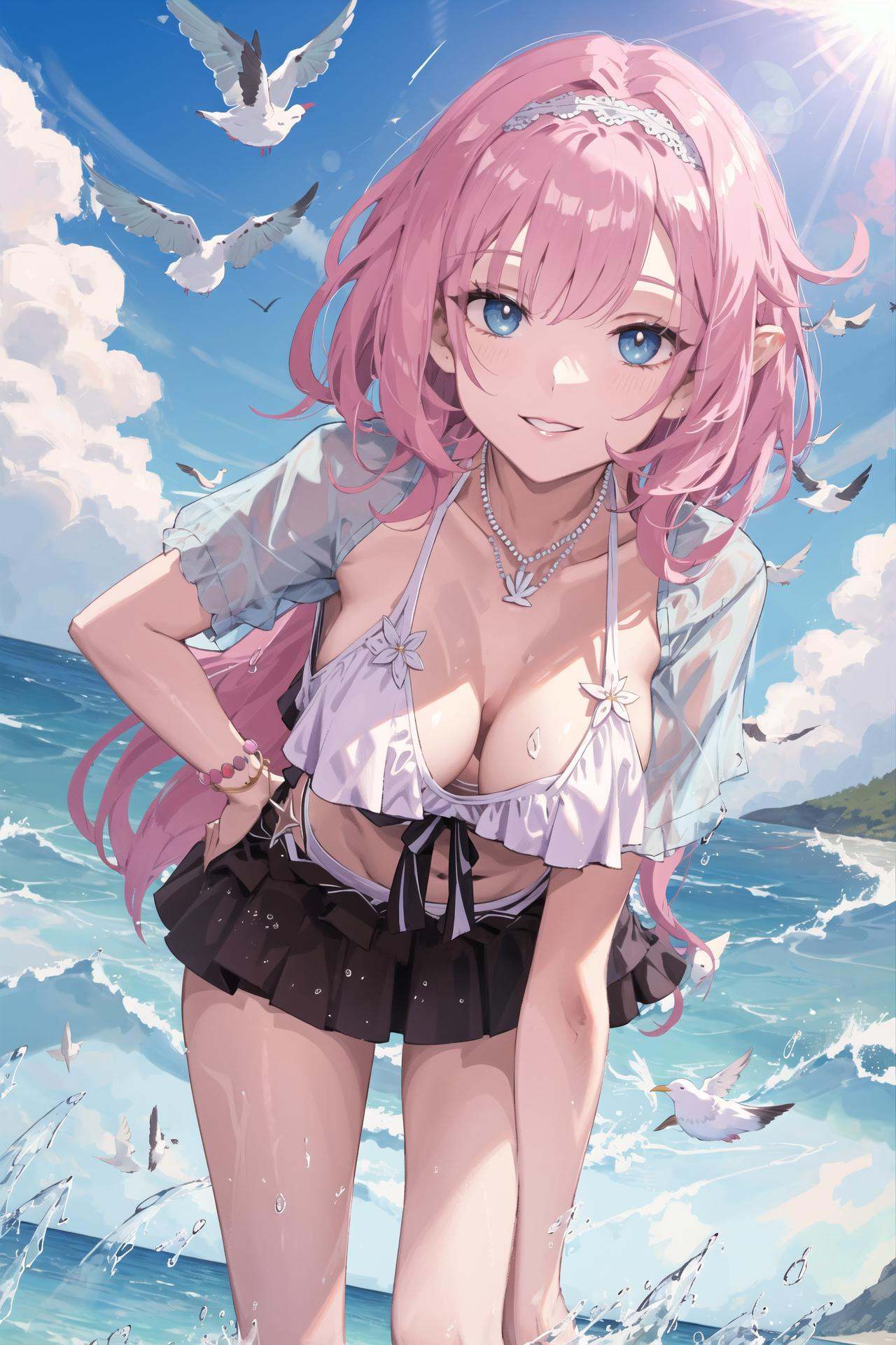 1girlelysia-swimsuit,  hairband ,  parted lips on Tensor.Art