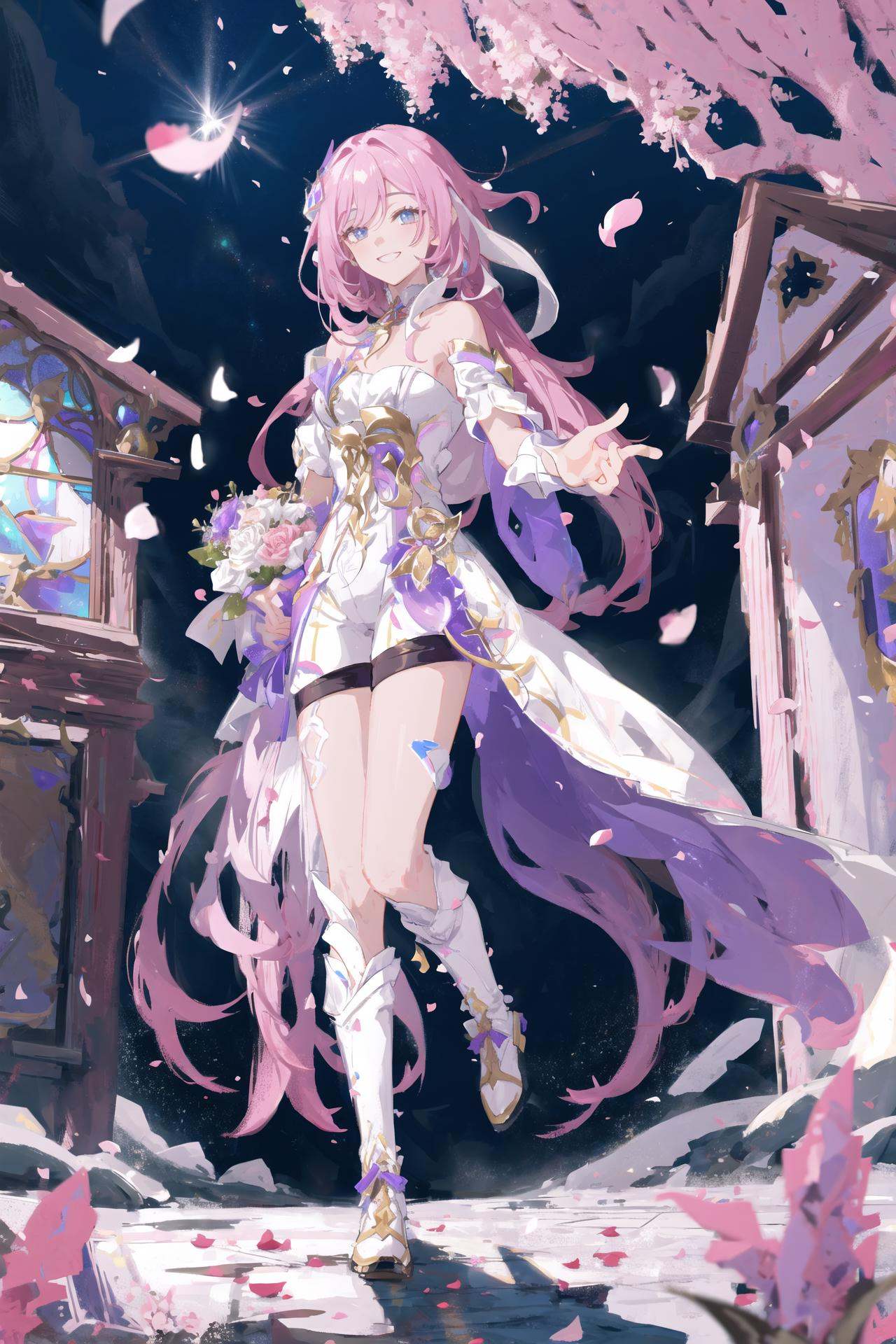 1girl,  floating hair,  petals on Tensor.Art