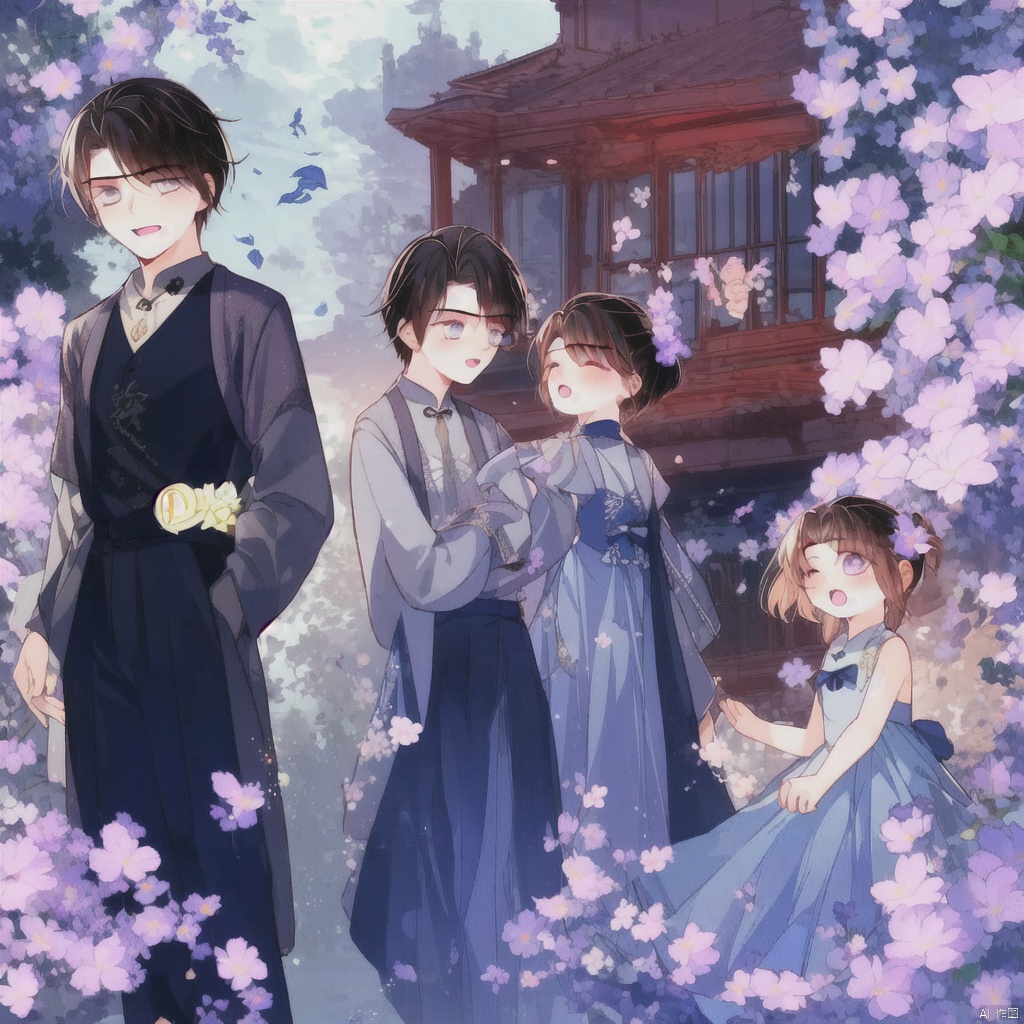 1boy, 1girl,flower,dress,, 1girl,1boy,flower,dress,