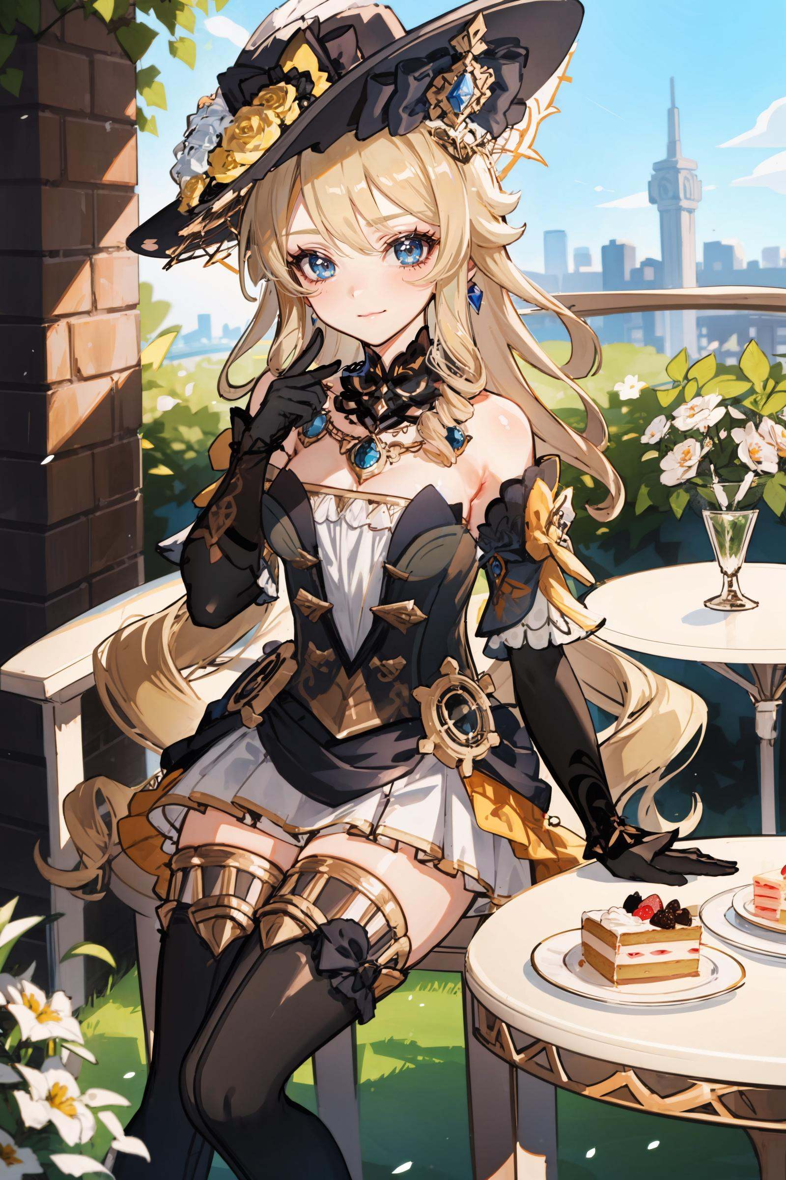 1girl,  navia \(genshin impact\),  hat on Tensor.Art
