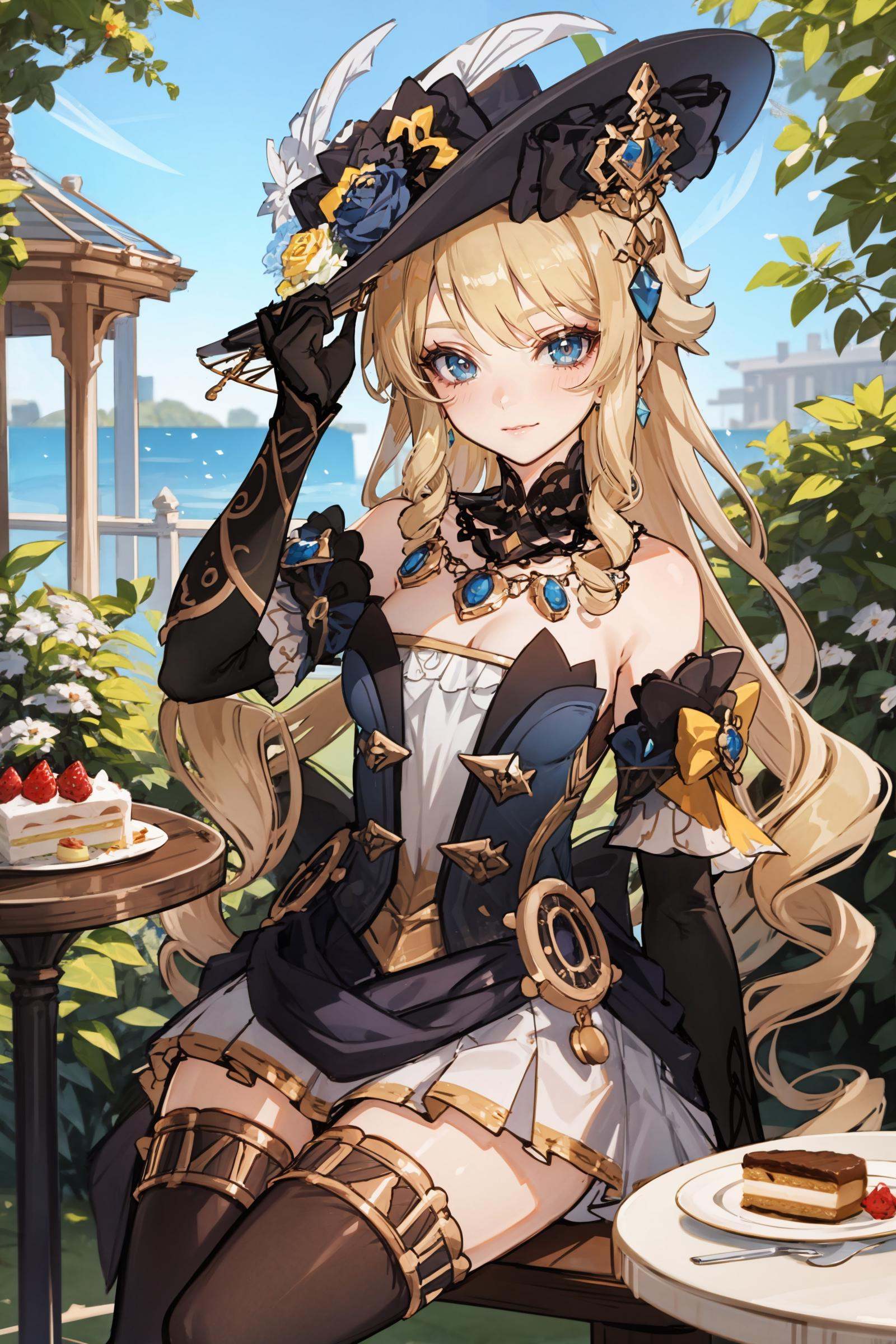 1girl,  navia \(genshin impact\),  hat on Tensor.Art