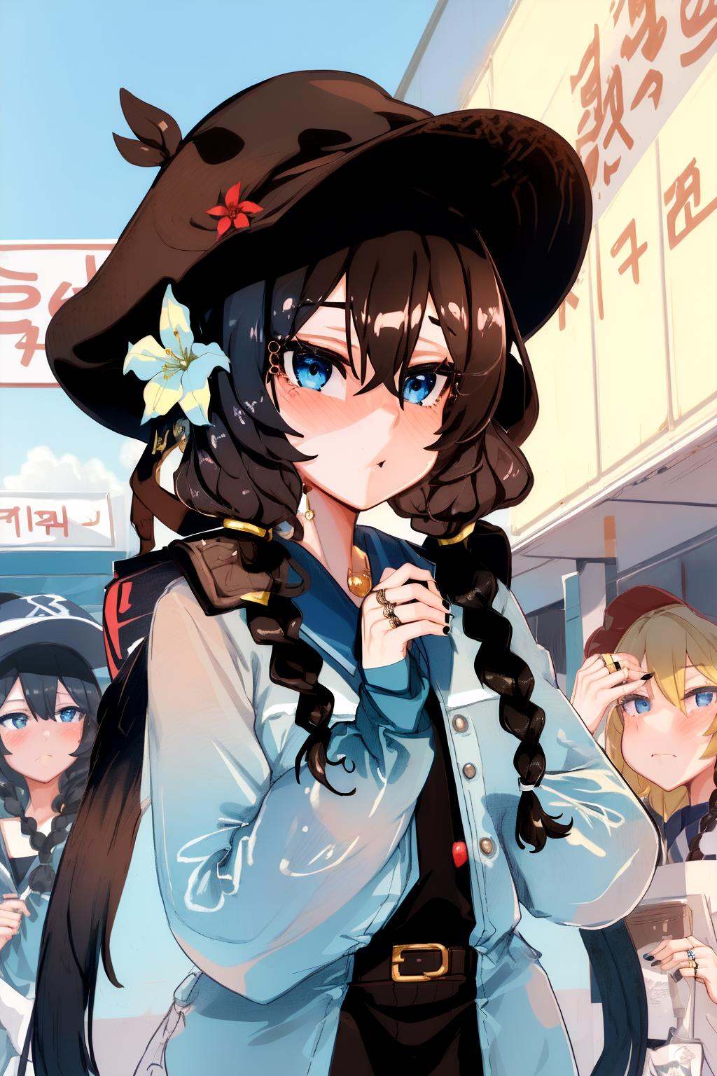 1girl,  1girl,  black hair on Tensor.Art