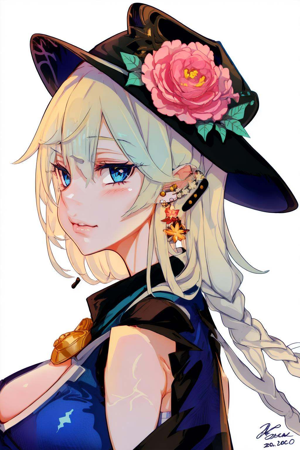 1girl,  huge breasts,  leaning foward on Tensor.Art