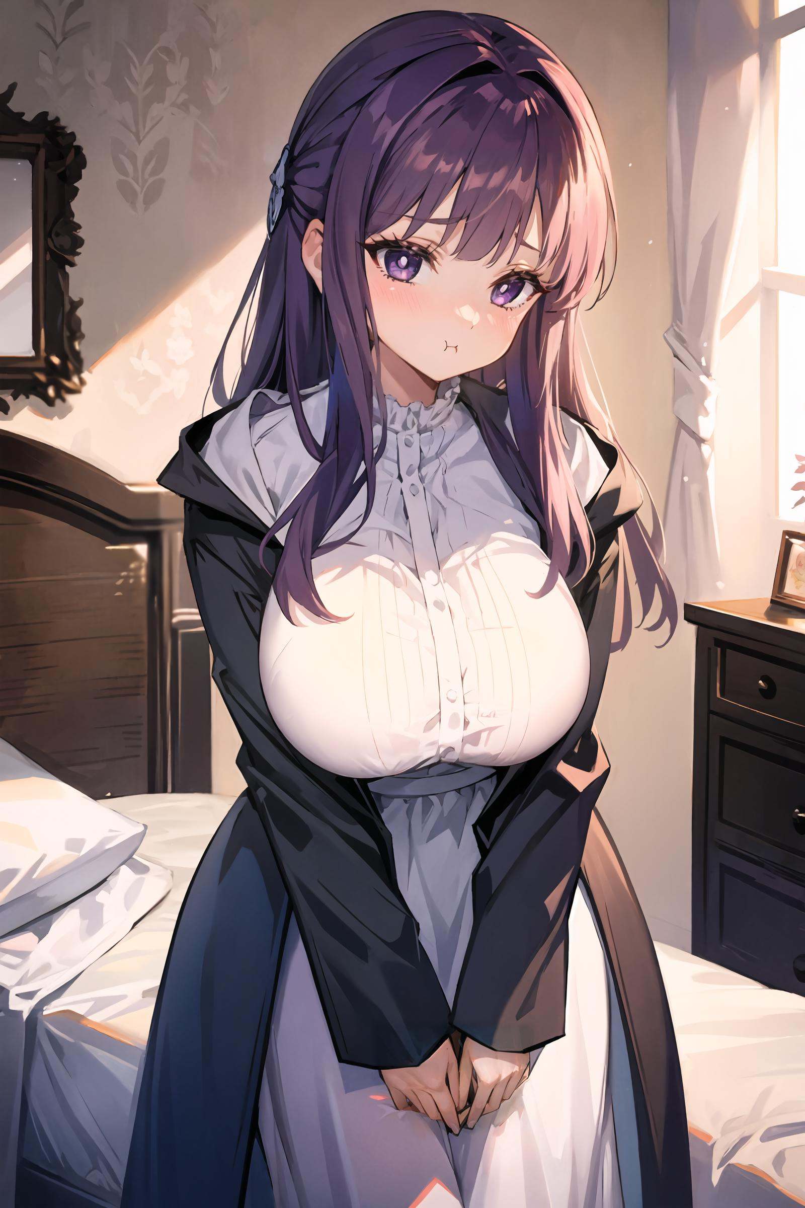 1girl,  fern (sousou no frieren),  solo on Tensor.Art
