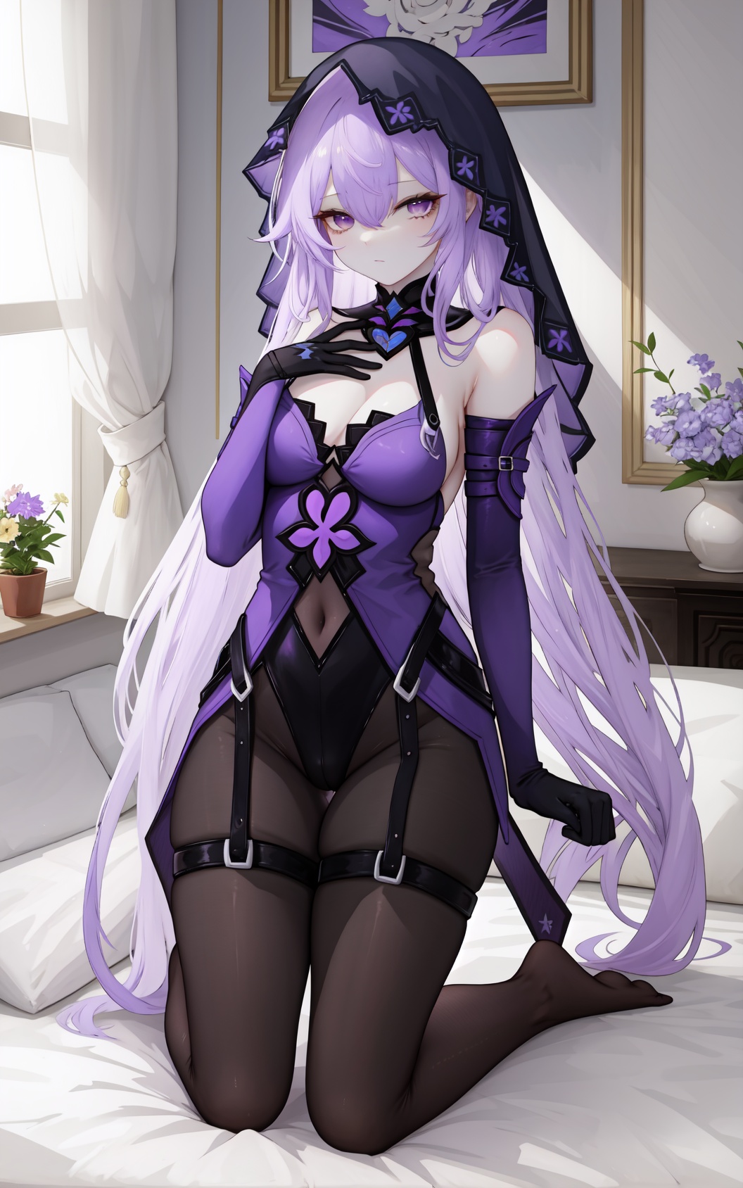 heitiane,  long hair,  gloves on Tensor.Art