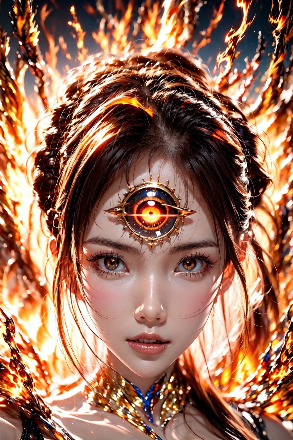 wife ,  glowing eye,  fire eye on Tensor.Art
