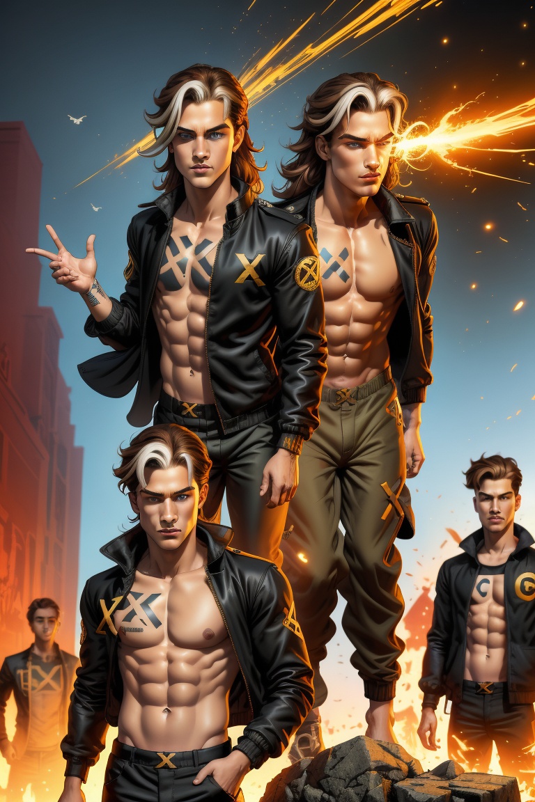 Nate Gray is a handsome young man,  18 years old,  with long brown hair on Tensor.Art