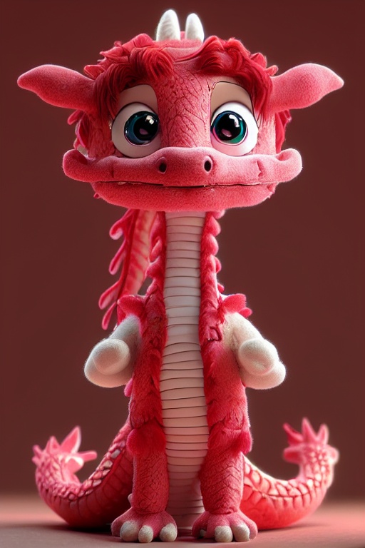 a dragon cute,  dragon wool,  chibi on Tensor.Art