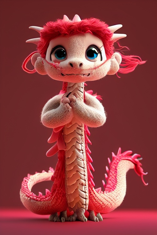 a dragon cute,  dragon wool,  chibi on Tensor.Art