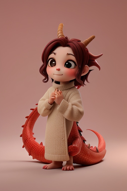 a dragon cute,  dragon wool,  chibi on Tensor.Art