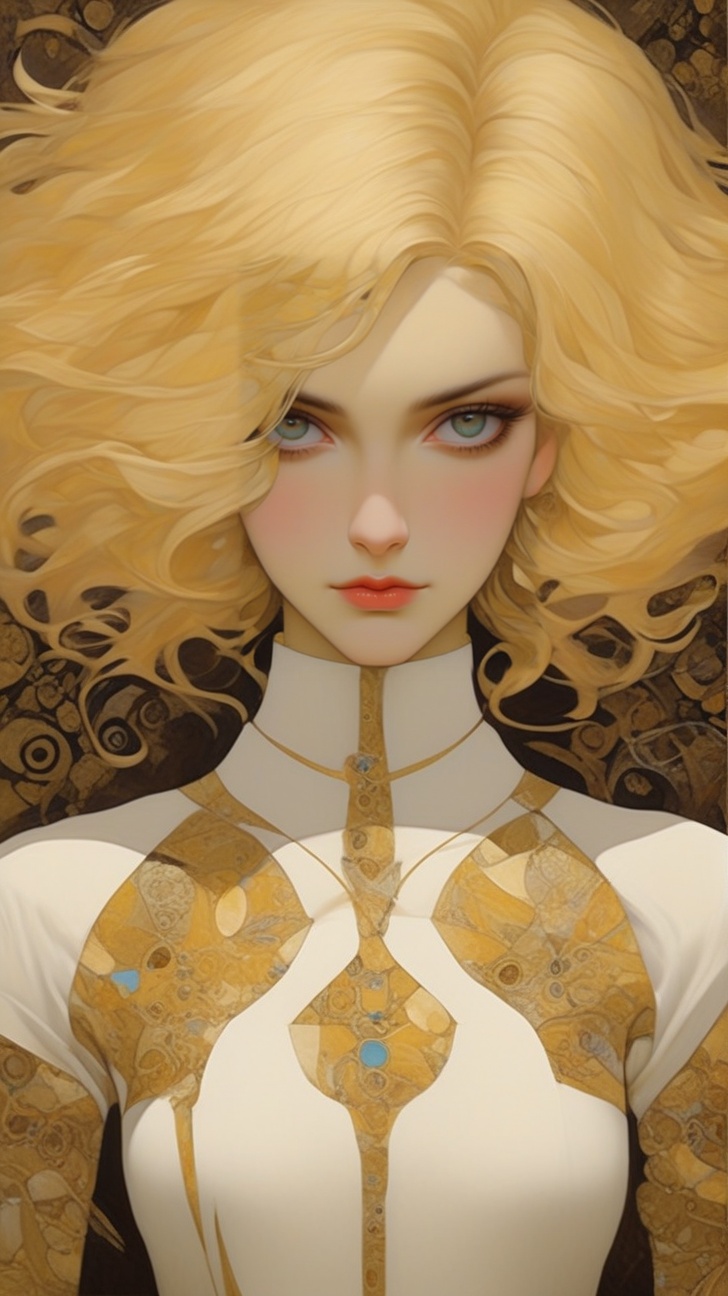 A sophisticated fashion model girl,  short blonde bobcut,  dynamic character on Tensor.Art