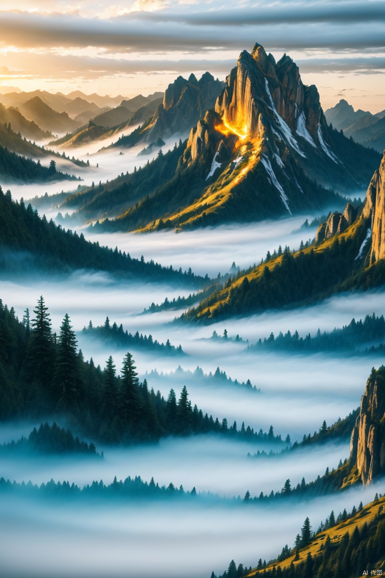 no humans, steam, scenery, mountain, fog
, landscape, 