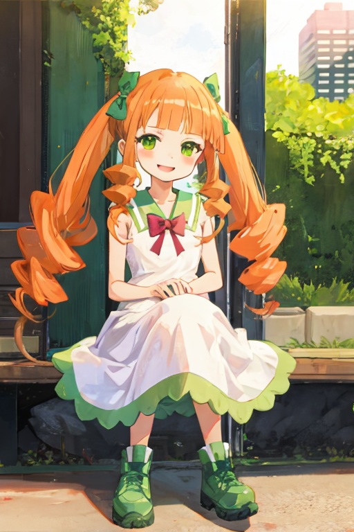 pomponette,  green eyes,  long hair on Tensor.Art