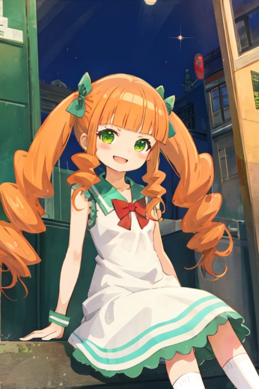 pomponette,  green eyes,  long hair on Tensor.Art