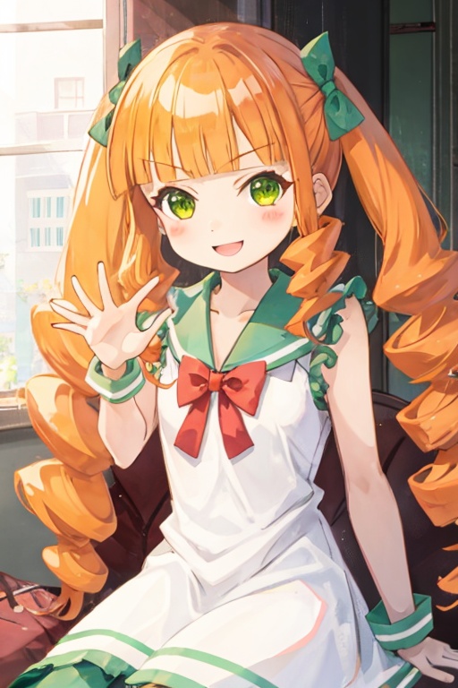 pomponette,  green eyes,  long hair on Tensor.Art