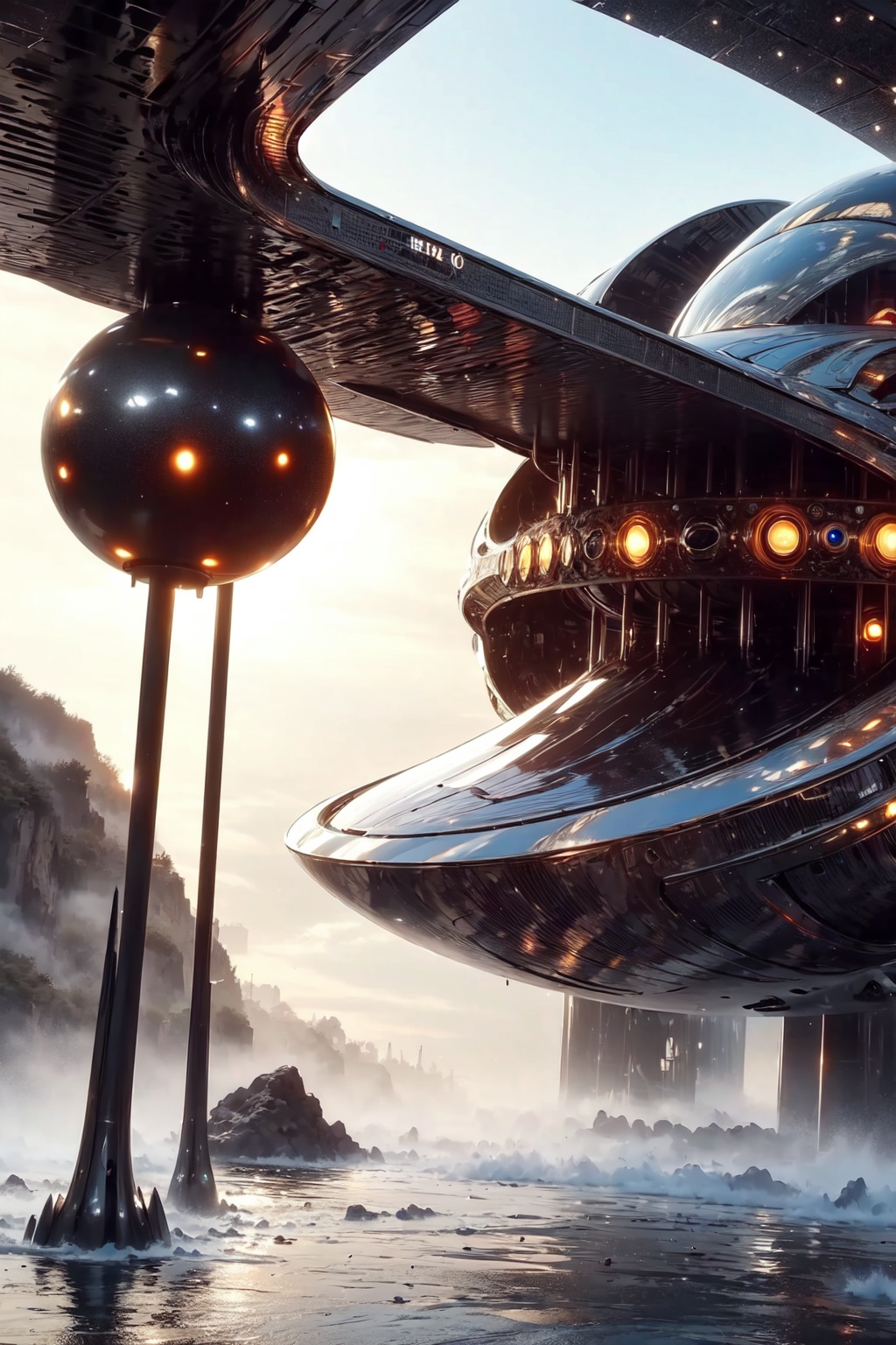 spaceship,  Alien planet,  fantasy by ghostwolfone on Tensor.Art