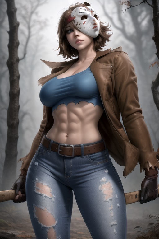 Jessica Voorhees is a beautiful and dangerous 25-year-old woman. She has short brown hair,  brown eyes,  and wears a hocke...