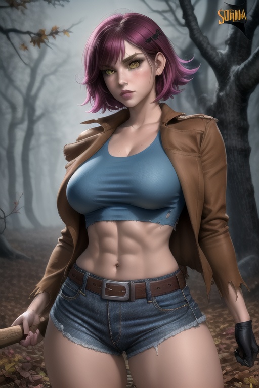 Jessica Voorhees is a beautiful and dangerous 25-year-old woman. She has short fuchsia hair,  yellow eyes,  beautiful face...