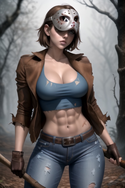 Jessica Voorhees is a beautiful and dangerous 25-year-old woman. She has short brown hair,  brown eyes,  and wears a hocke...