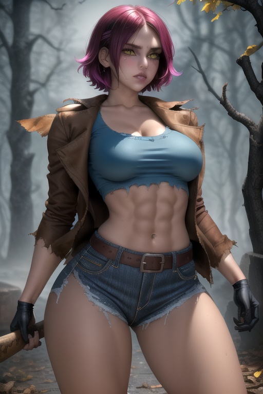 Jessica Voorhees is a beautiful and dangerous 25-year-old woman. She has short fuchsia hair,  yellow eyes,  beautiful face...