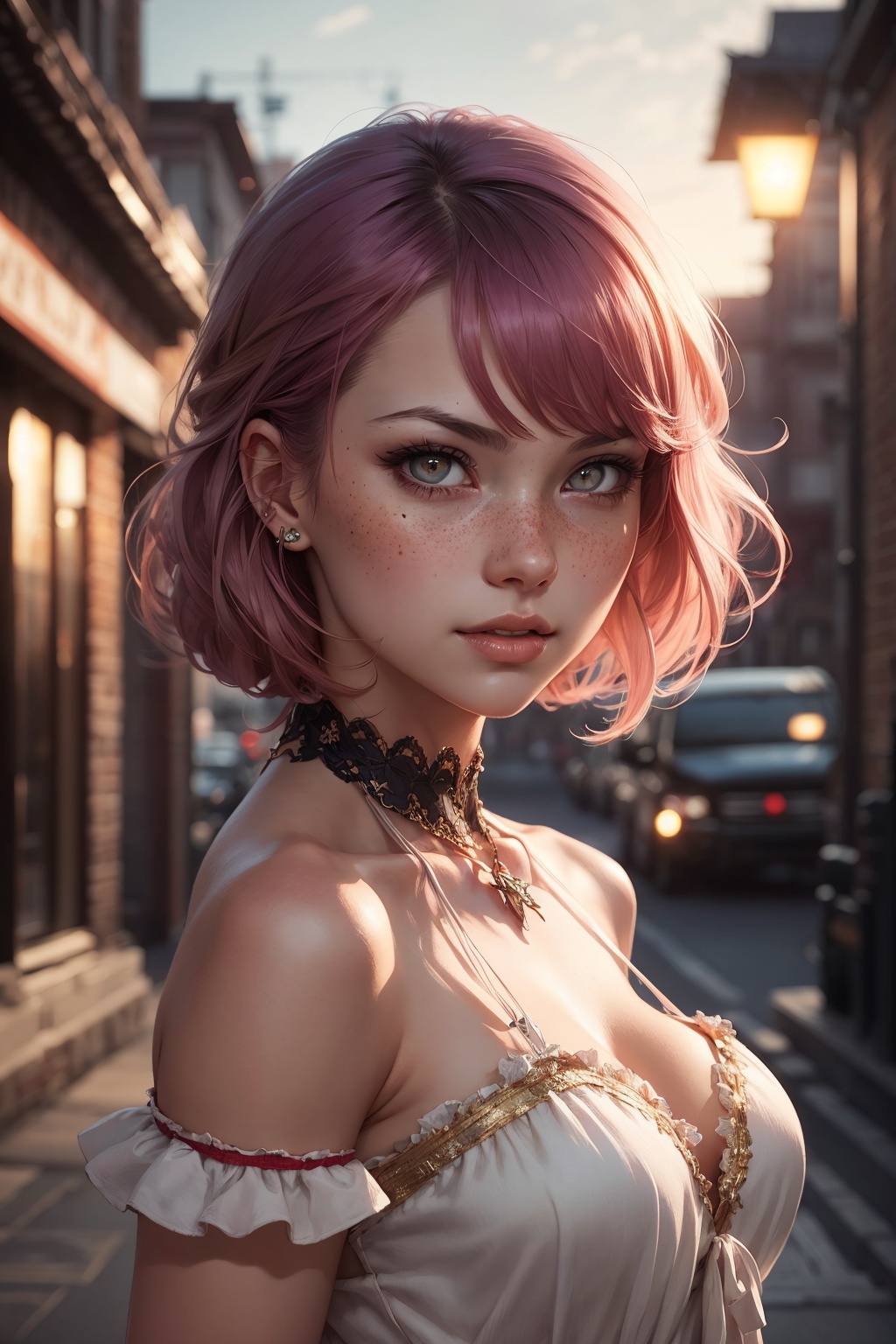 1girl,  solo,  red green black eyes on Tensor.Art