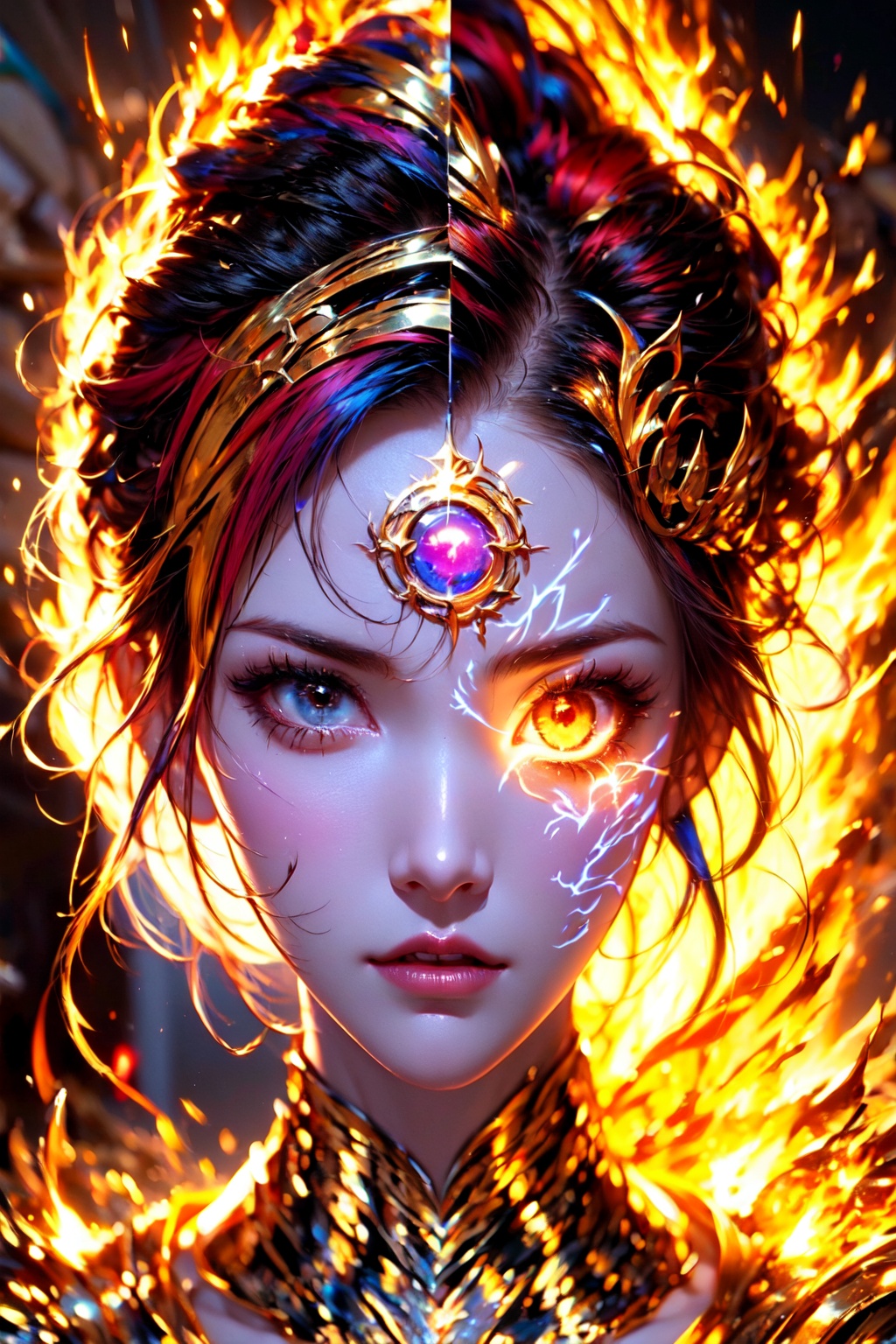 (random hair color),  (random hairstyle),  (random expression) on Tensor.Art