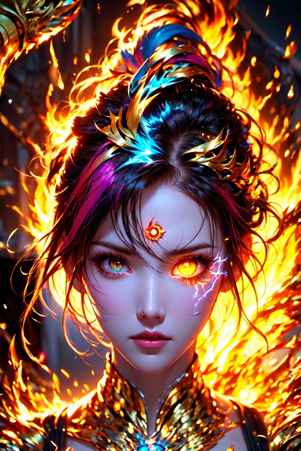 (random hair color),  (random hairstyle),  (random expression) on Tensor.Art