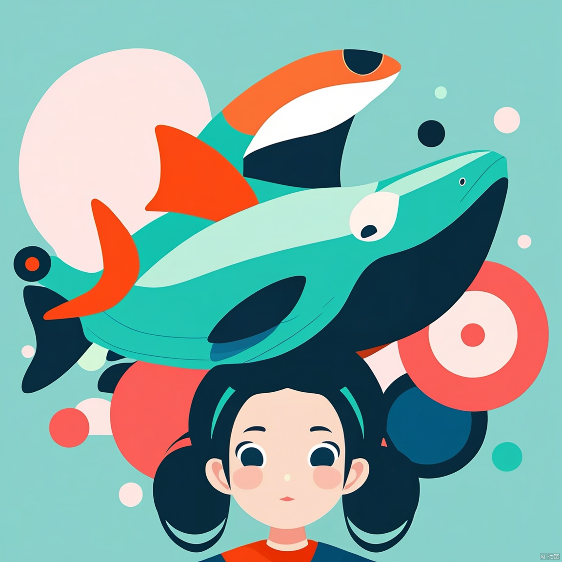 Flat illustration style,1loli