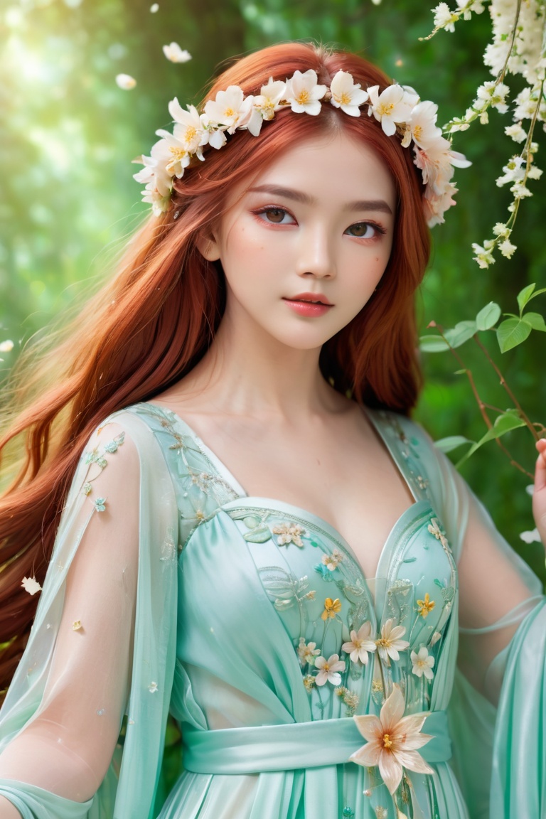 8K Ultra HD,  highly detailed,  behold a captivating and ethereal spirit of a 20-year-old beautiful cute maiden on Tensor.Art