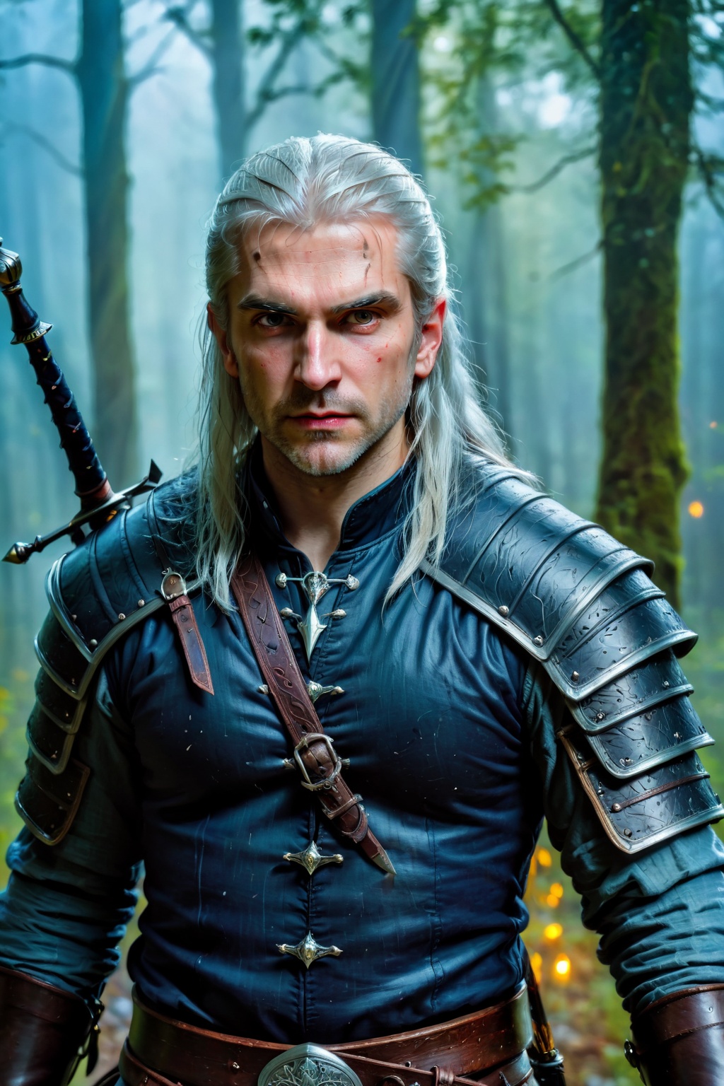 (a sexy witcher),  oil painting,  sharp focus on Tensor.Art