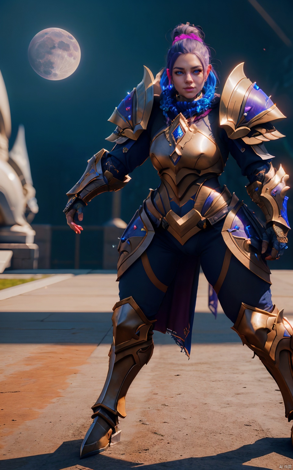 epicarmor2024, best quality, masterpiece, raw photo, depth of field, looking at viewer, bladed pauldrons, glowing accents, magical, vibrant colors, plain background, fantasy, epic Armor, rare armor, 5 fingers, depth of field, dwarf, EPICARMOR2024, VOLUPTUOUS, BY MOONCRYPTOWOW