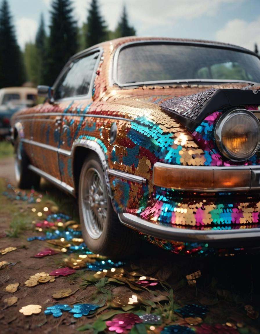 cinematic still fflix_sequin,  car,  ground vehicle on Tensor.Art