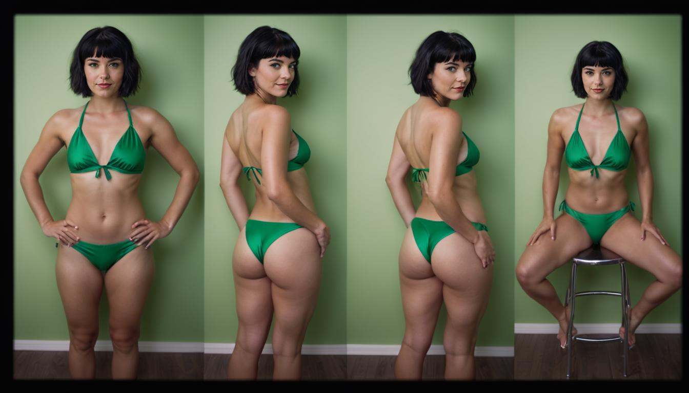 cinematic film still multiple views,  1girl,  black hair on Tensor.Art
