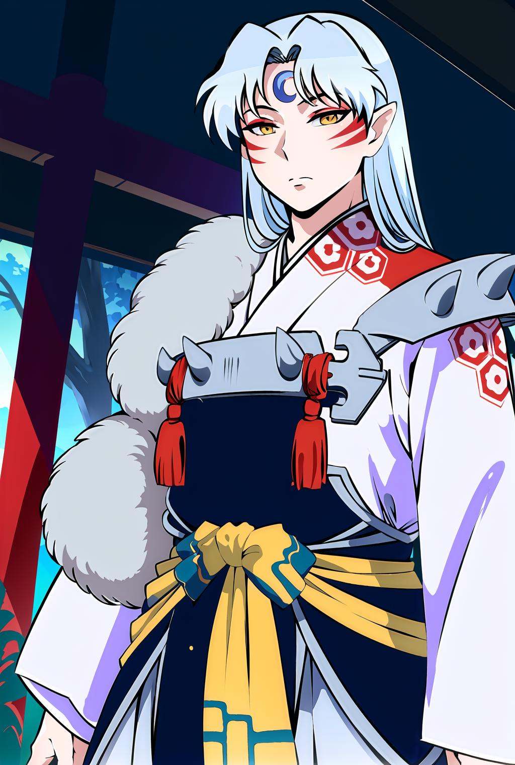 (a mature man),  sesshomaru,  ((upper body by IndolentCat on Tensor.Art
