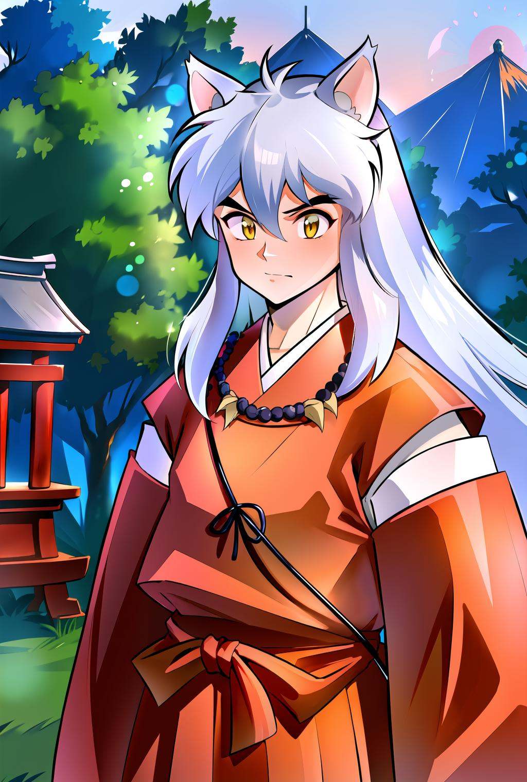 (a man),  inuyasha,  ((upper body on Tensor.Art