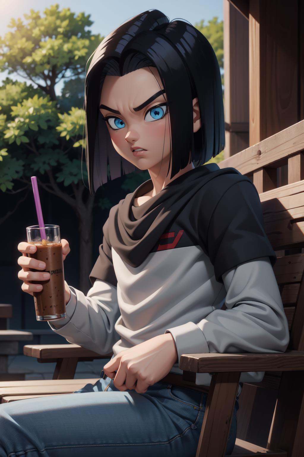 (finely detailed),  solo,  android 17 by IndolentCat on Tensor.Art