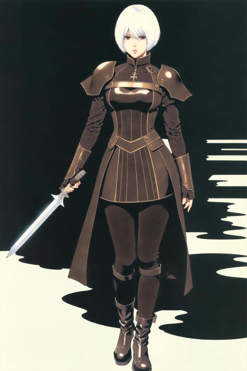 akihiro yamada,  white background,  (yorha no. 2 type b on Tensor.Art