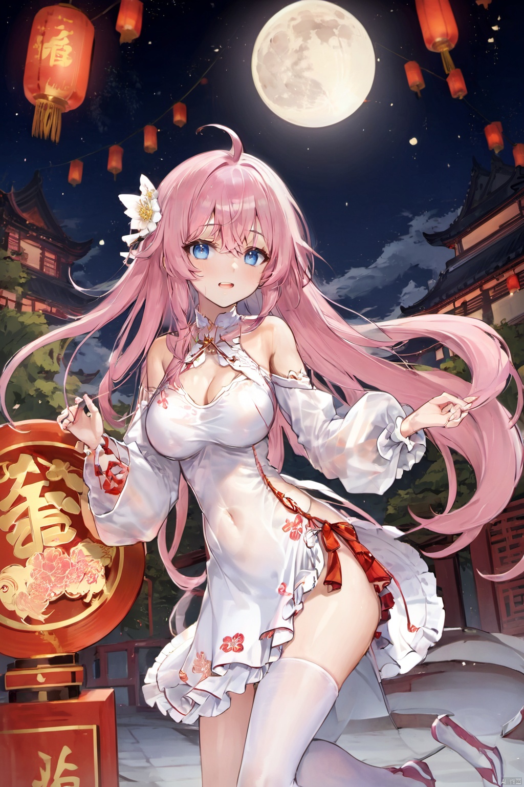 Spring Festival 1girl,  long hair,  breasts on Tensor.Art