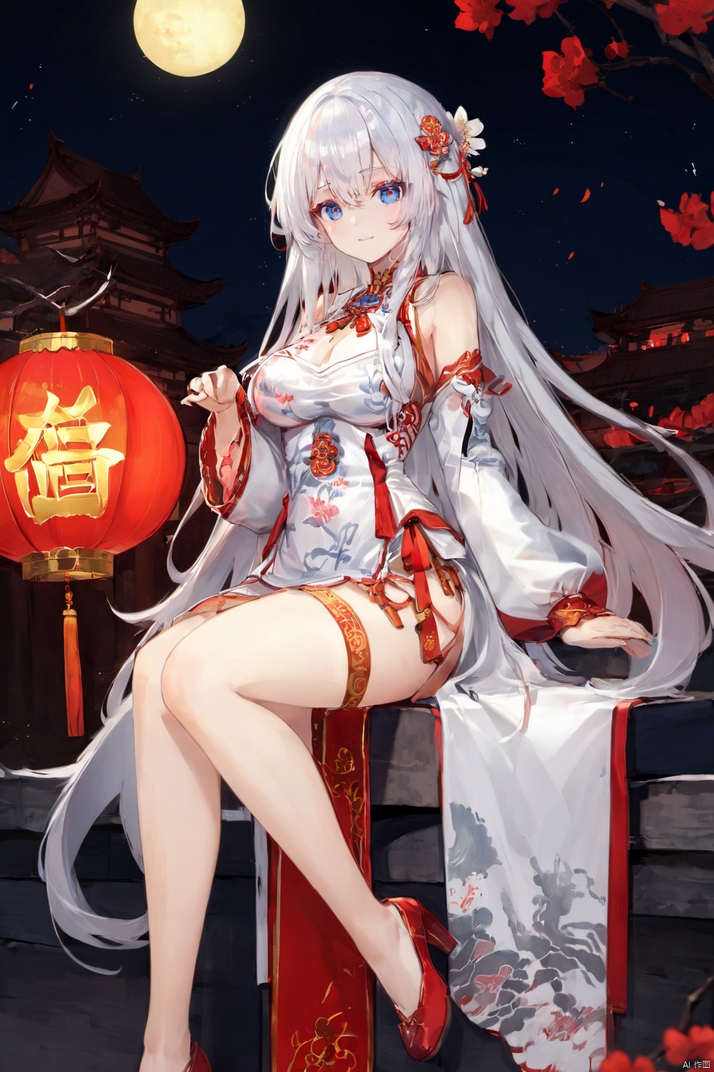 Spring Festival 1girl,  solo,  long hair on Tensor.Art