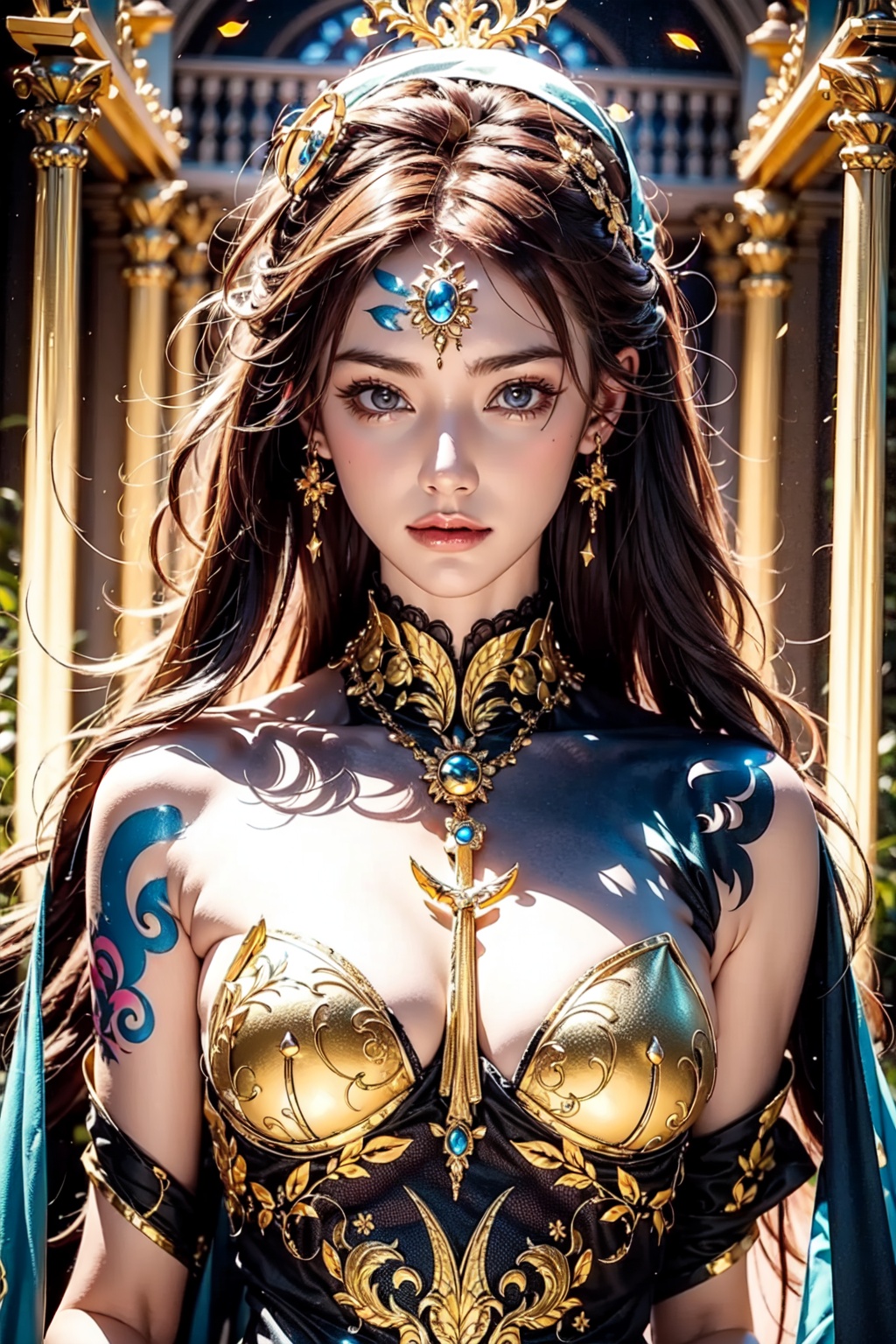 light tattoo,  upper body,  holy pattern bodysuit on Tensor.Art