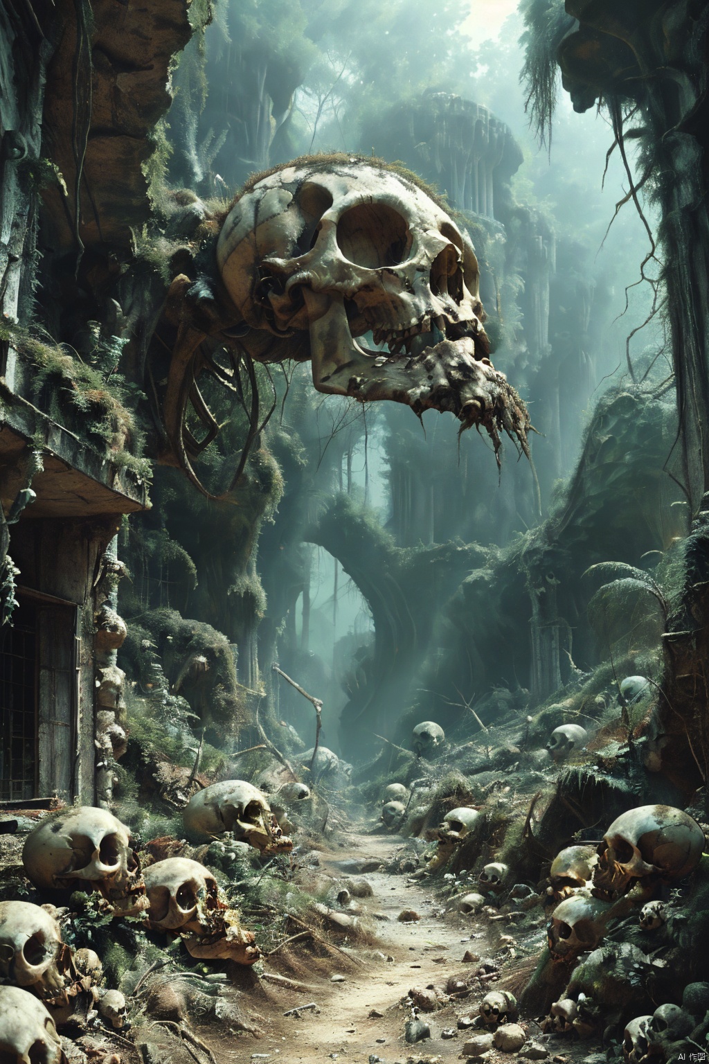  yijilinke,ruins,skull,monster