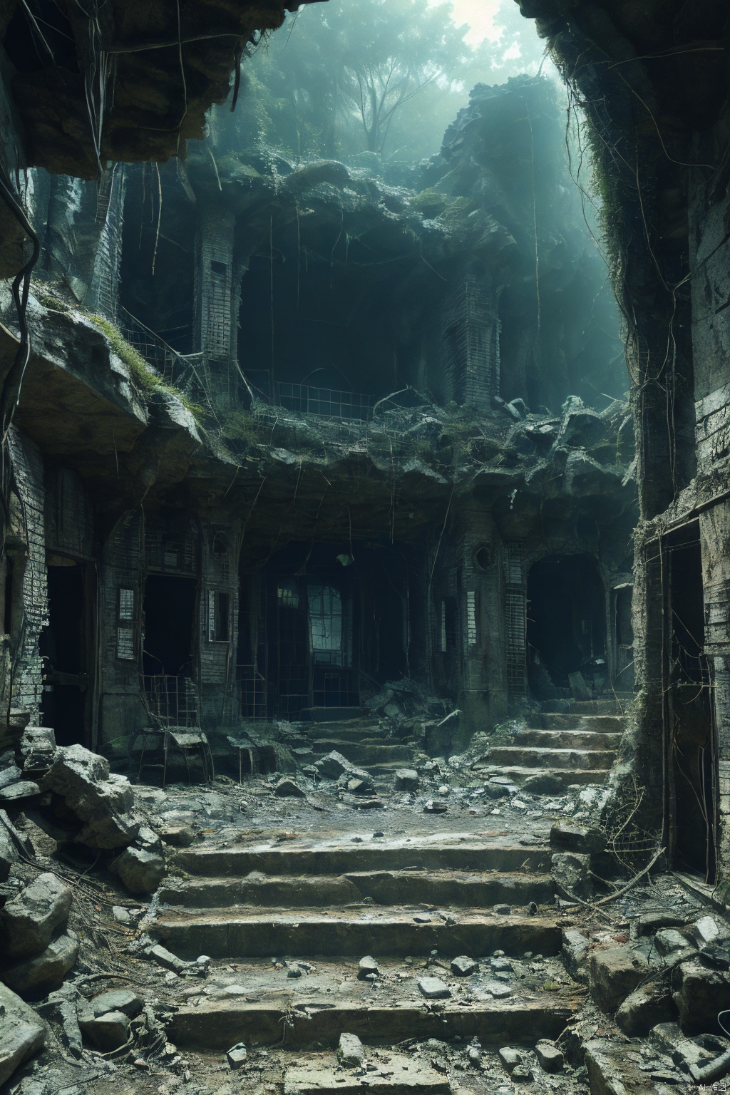  yijilinke,ruins,stairs