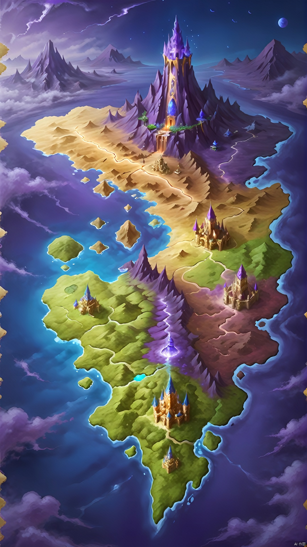  (fantasy style: 1.5) (world map) (bizarre mega tower across the sky: 1.5), adventurers intent on exploring, magical journeys, cosmic journeys, otherworldly mushrooms, purple flowers Skyscapes, indoor landscapes