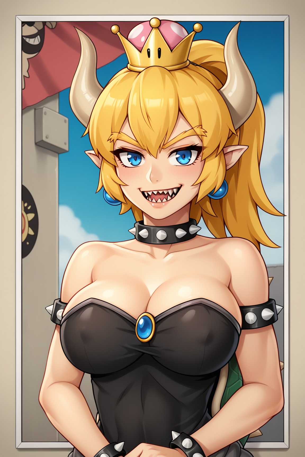 1 girl,  Bowsette,  half body portrait on Tensor.Art